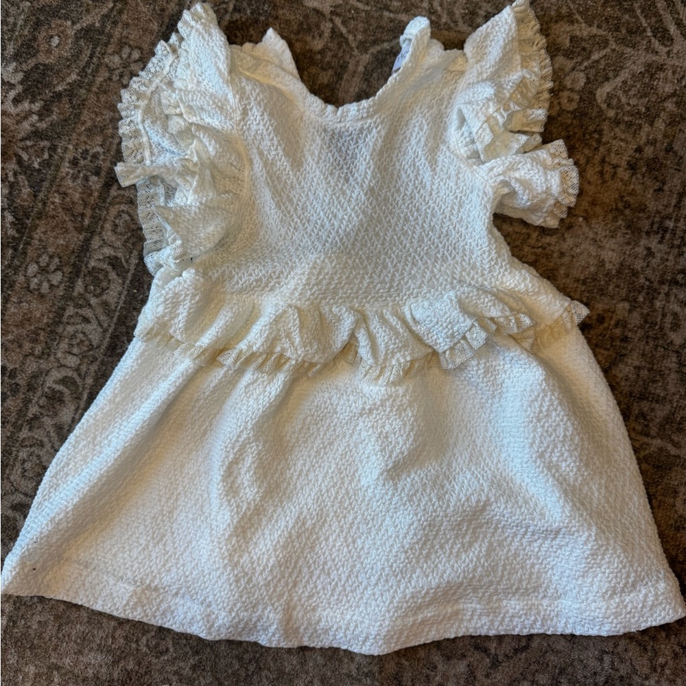 White Ruffled Kids Top